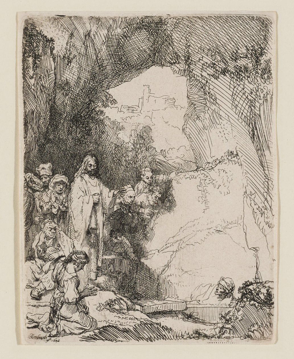 Uppväckelsen av Lasarus: Den mindre tavlan av Rembrandt van Rijn