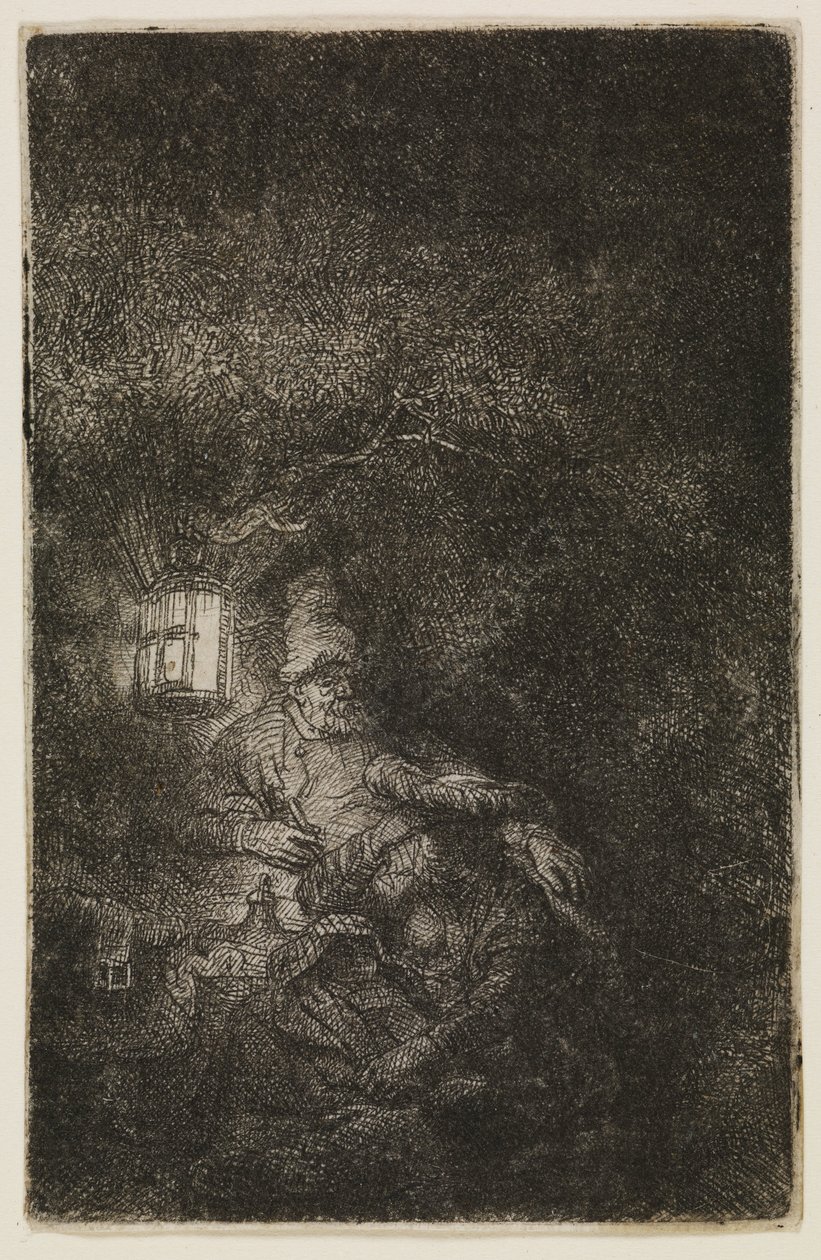 Vilan under flygresan (ett nattstycke) av Rembrandt van Rijn