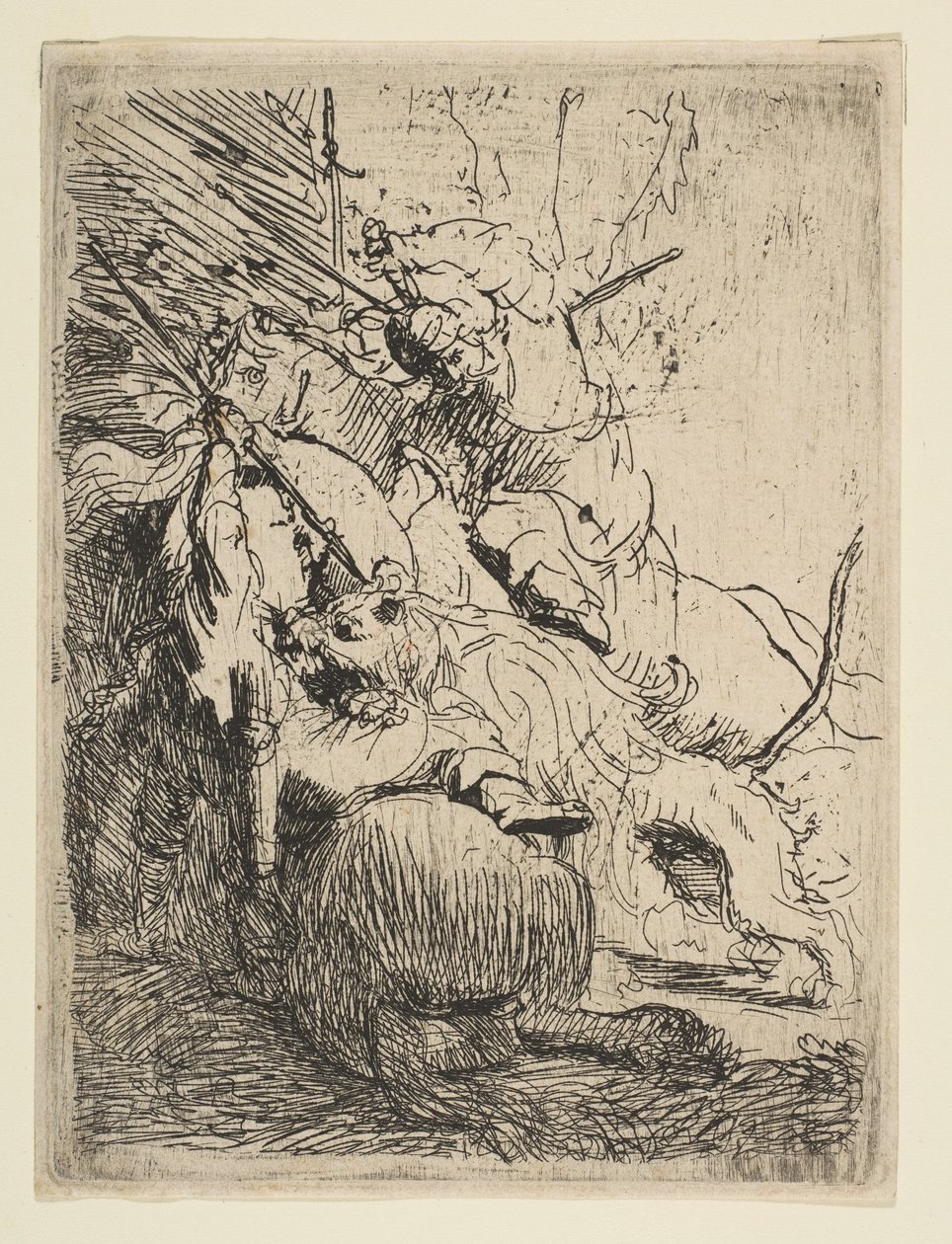 Den lilla lejonjakten med ett lejon, ca. 1629. av Rembrandt van Rijn
