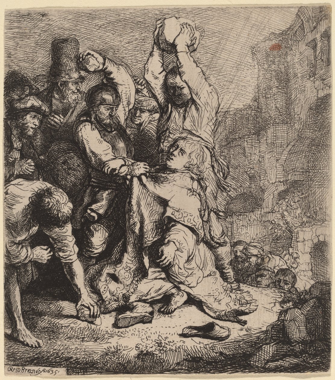 Steningen av Sankt Stefan av Rembrandt van Rijn