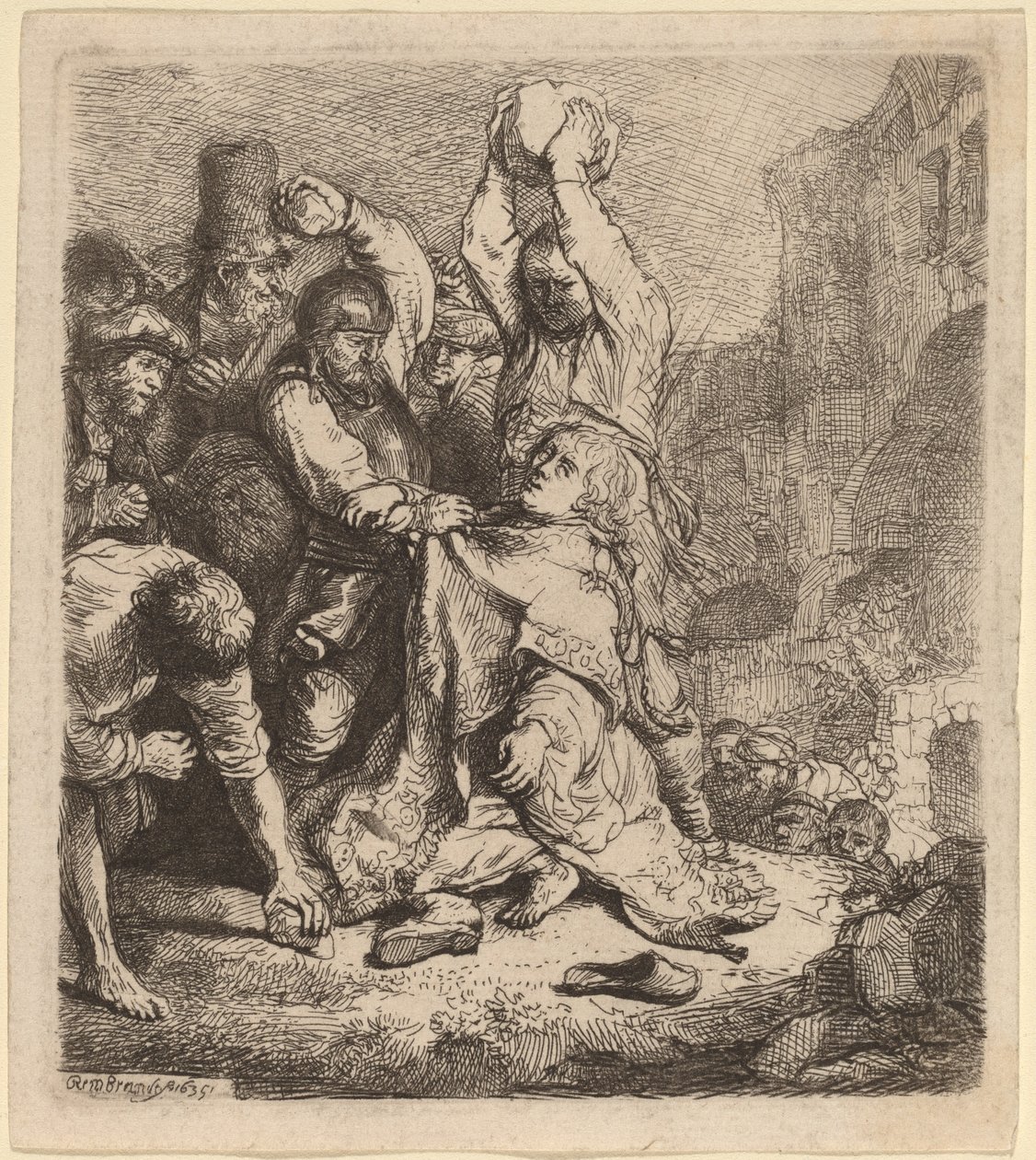 Steningen av Sankt Stefan av Rembrandt van Rijn