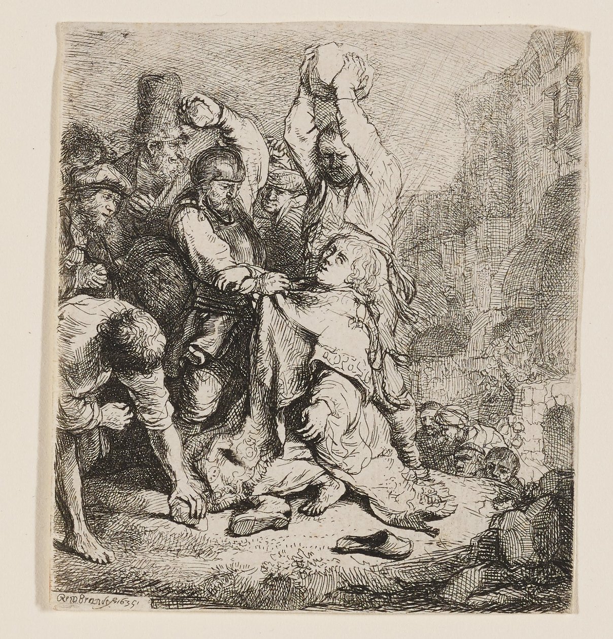 Steningen av den helige Stefan av Rembrandt van Rijn