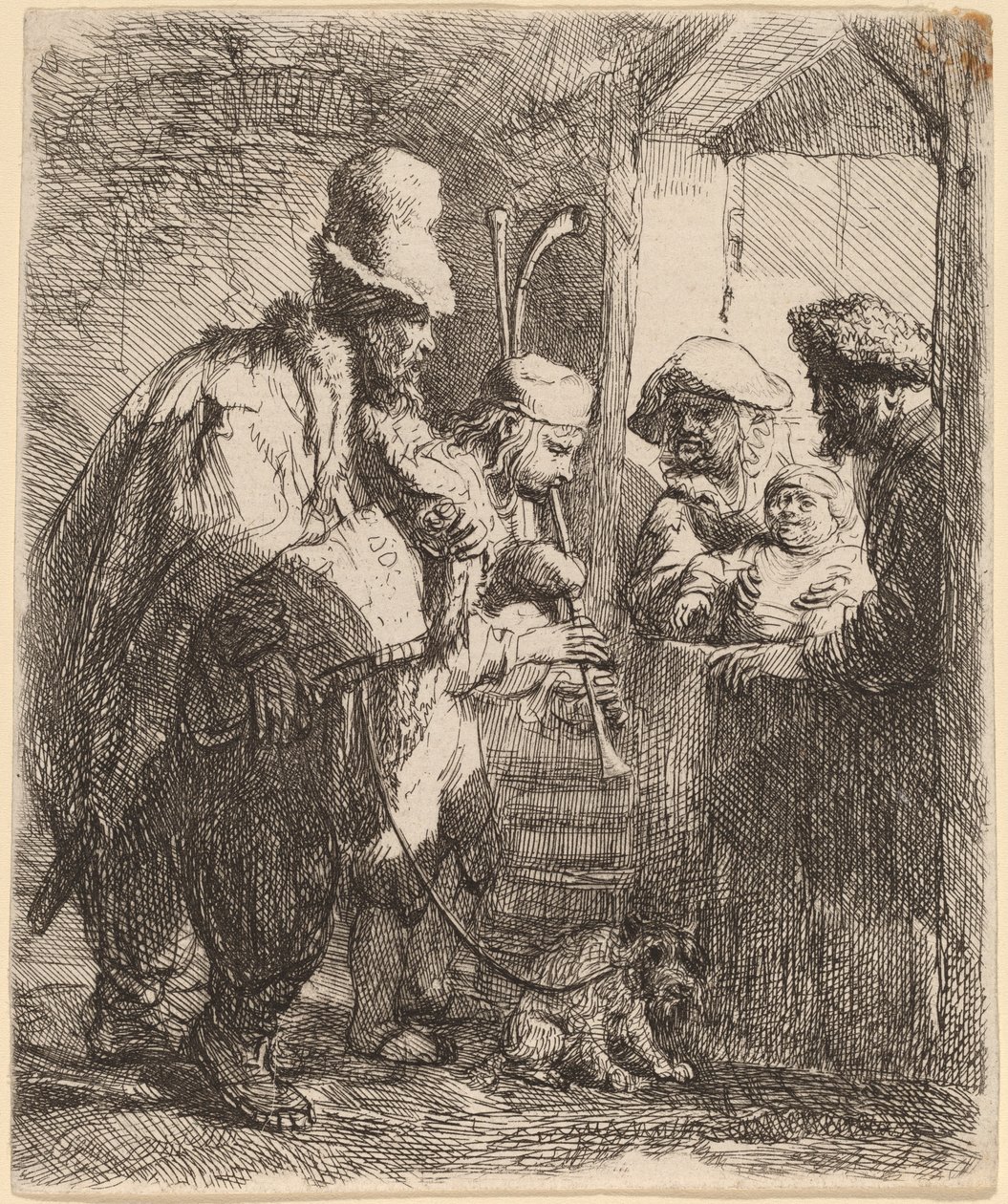De flanerande musikerna av Rembrandt van Rijn