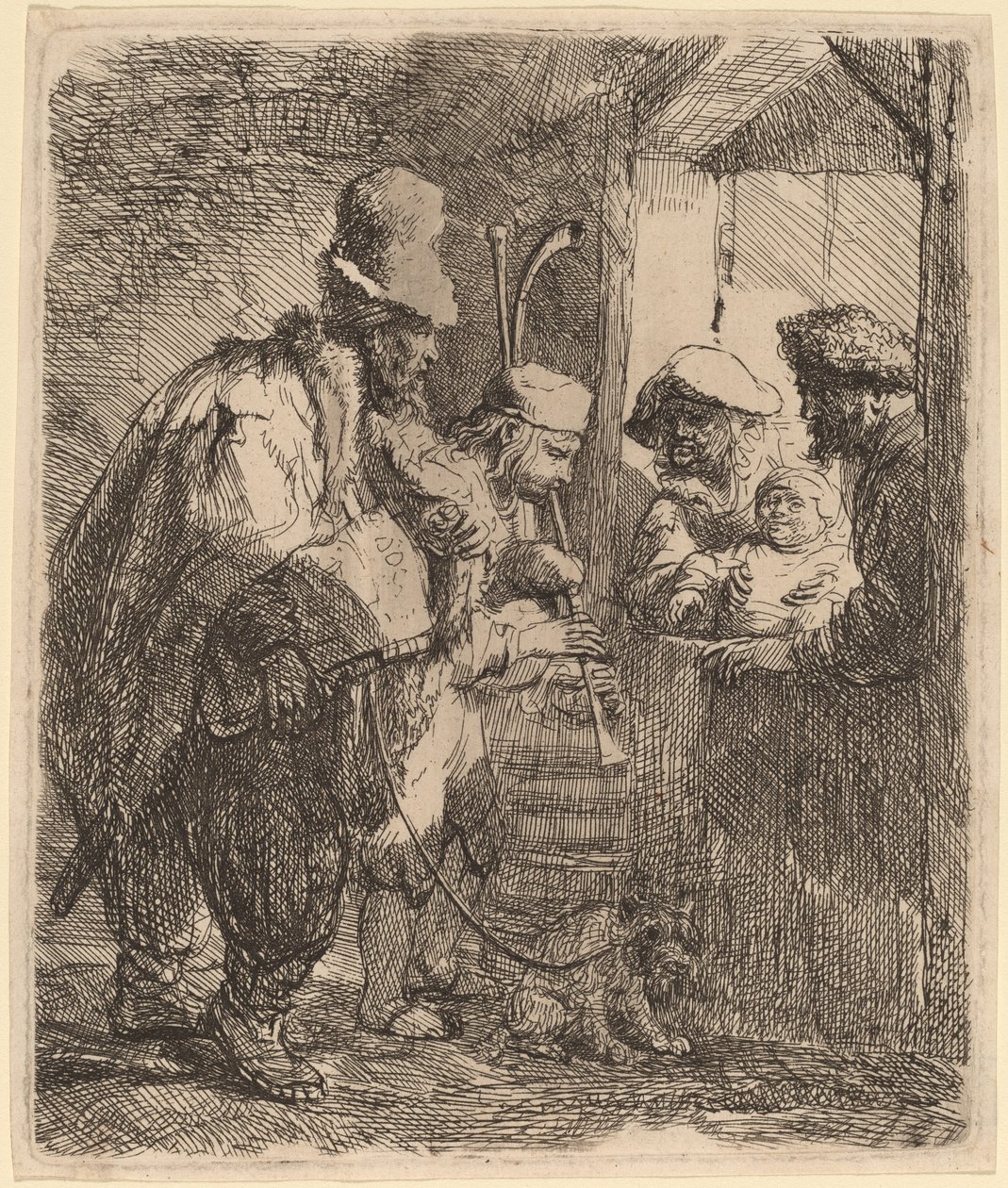 De flanerande musikerna av Rembrandt van Rijn