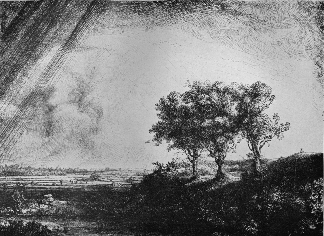 De tre träden, 1643 av Rembrandt van Rijn