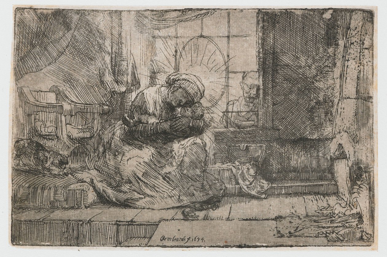 Jungfrun och barnet med katten och ormen Jungfrun och barnet med katten och ormen av Rembrandt van Rijn