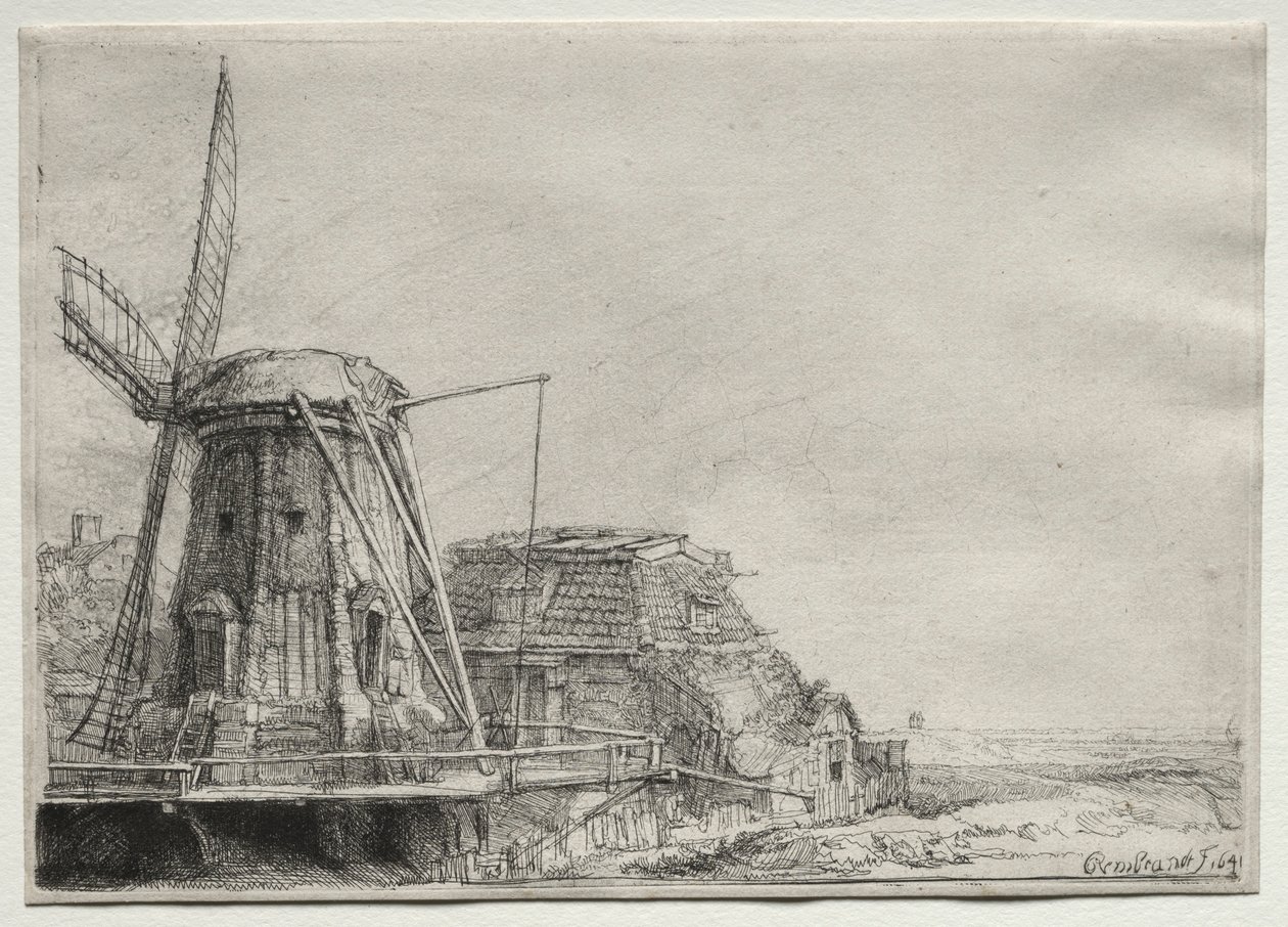 Väderkvarnen, 1641. av Rembrandt van Rijn