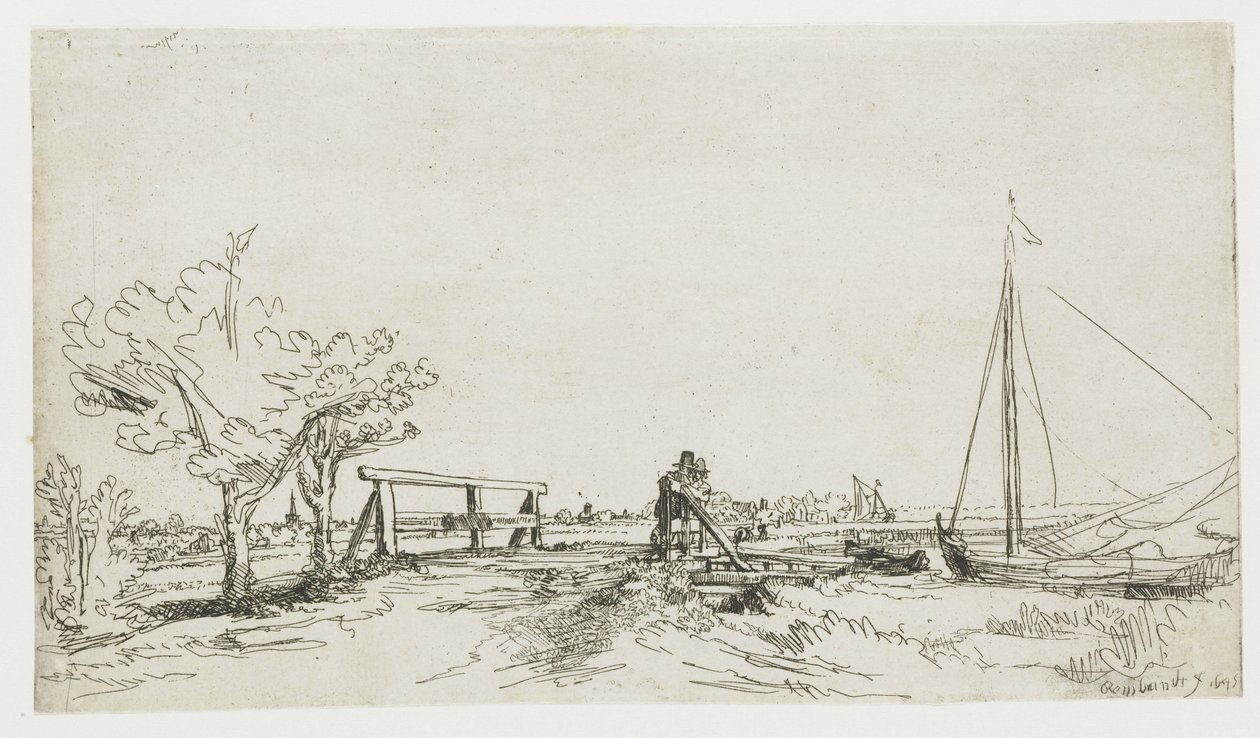 Bron vid Klein Kostverloren på Amstel av Rembrandt van Rijn