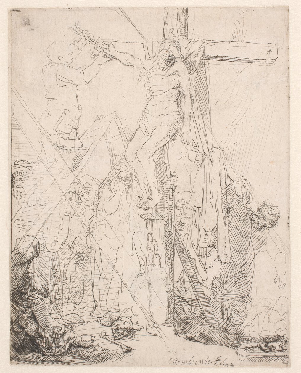 Nedtagningen från korset: en skiss av Rembrandt van Rijn
