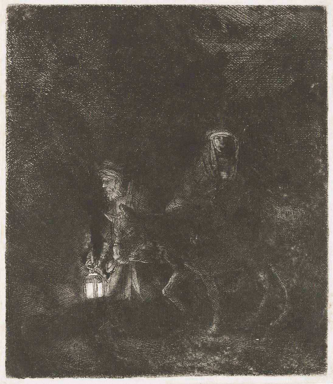 Flygningen till Egypten: ett nattstycke av Rembrandt van Rijn