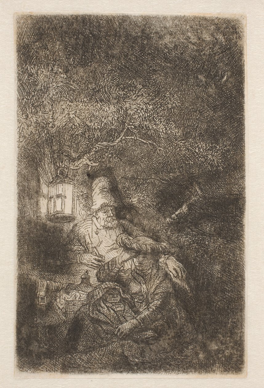 Resten av flygresan: ett nattstycke av Rembrandt van Rijn