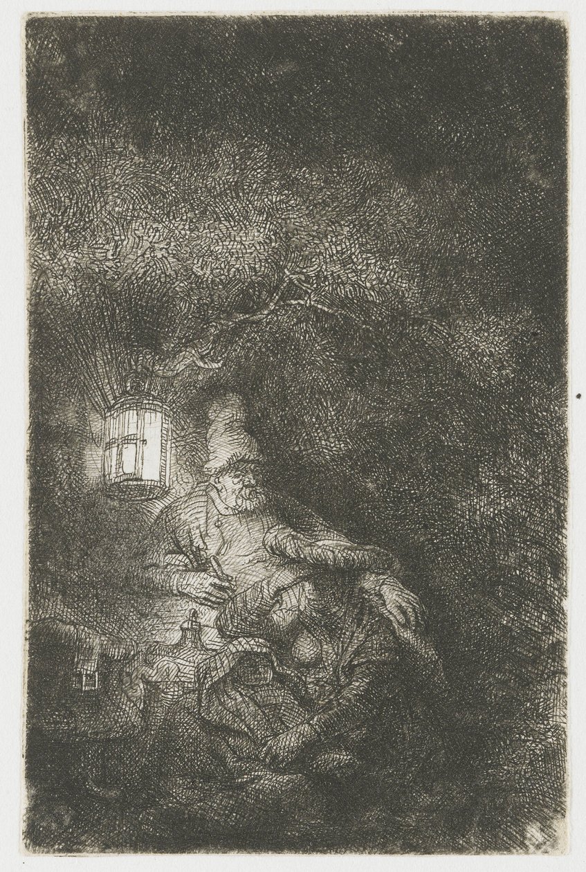 Resten av resan till Egypten: ett nattstycke av Rembrandt van Rijn