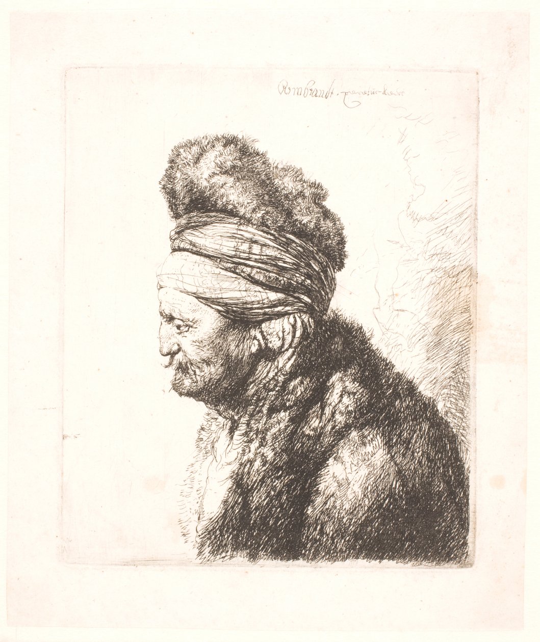 Det andra orientaliska huvudet (Rembrandts far?) av Rembrandt van Rijn