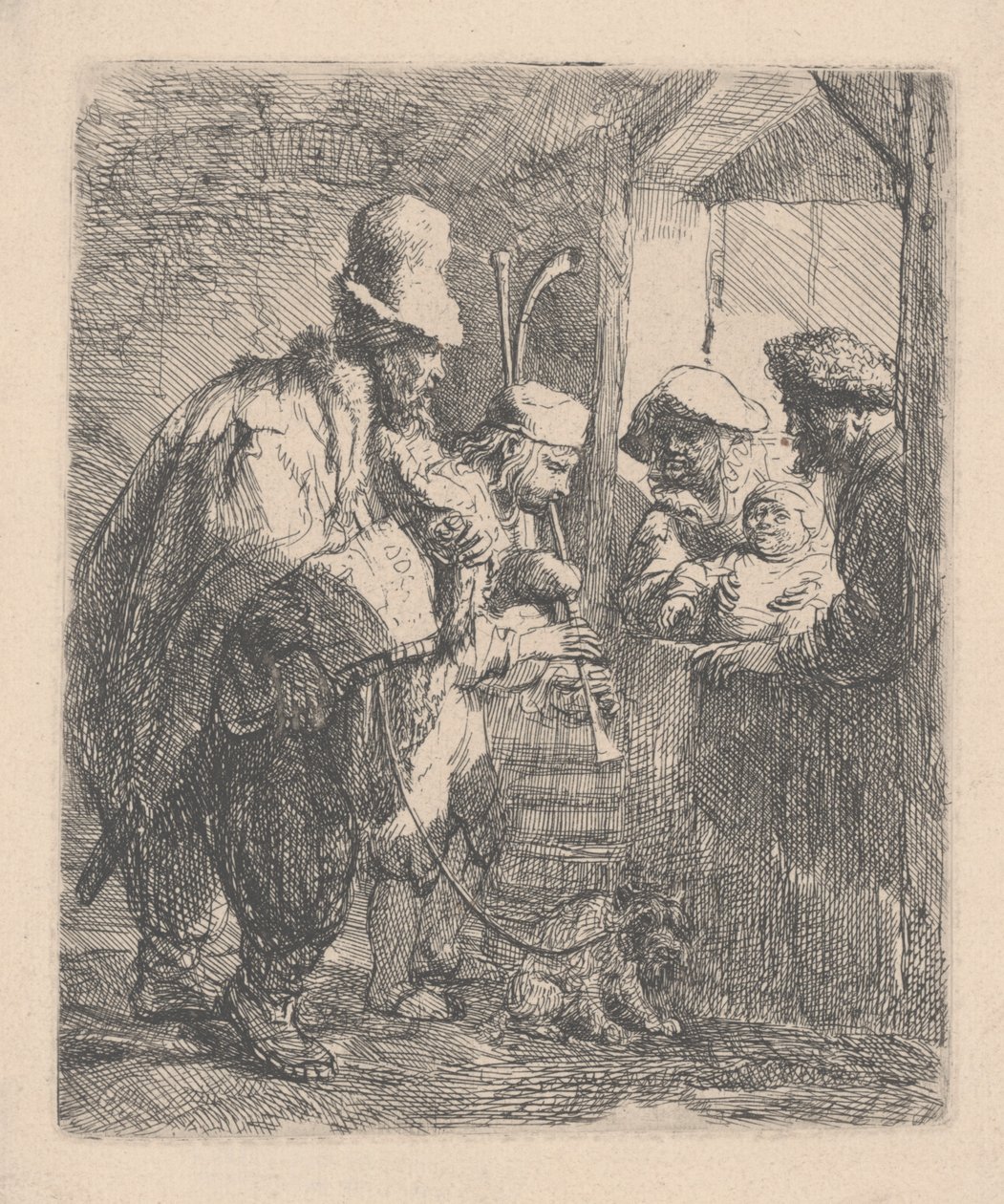 De flanerande musikerna av Rembrandt van Rijn