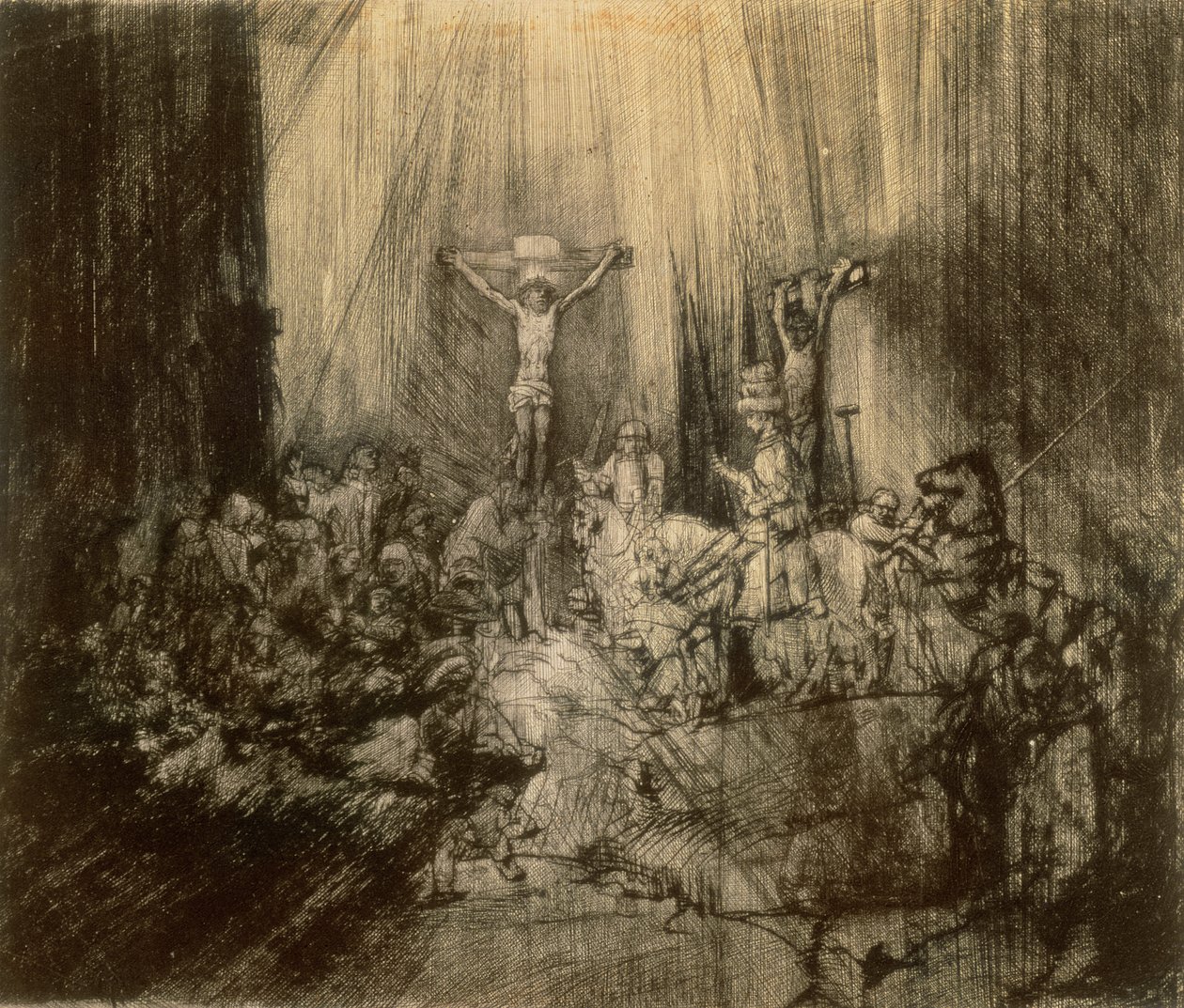 Tre krucifix, 1653 av Rembrandt van Rijn