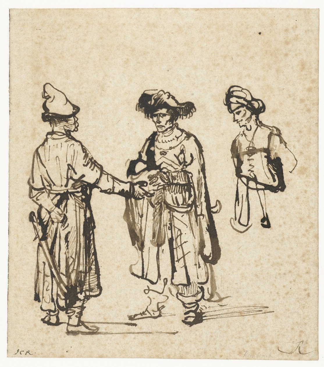 Tre asiater i samtal av Rembrandt van Rijn