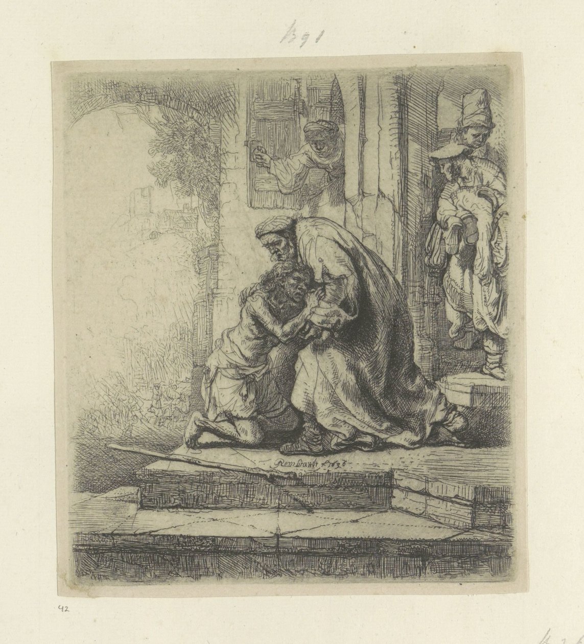 Den förlorade sonens hemkomst Recueil de quatre-vingt-cinq estampes originales (serietitel) av Rembrandt van Rijn