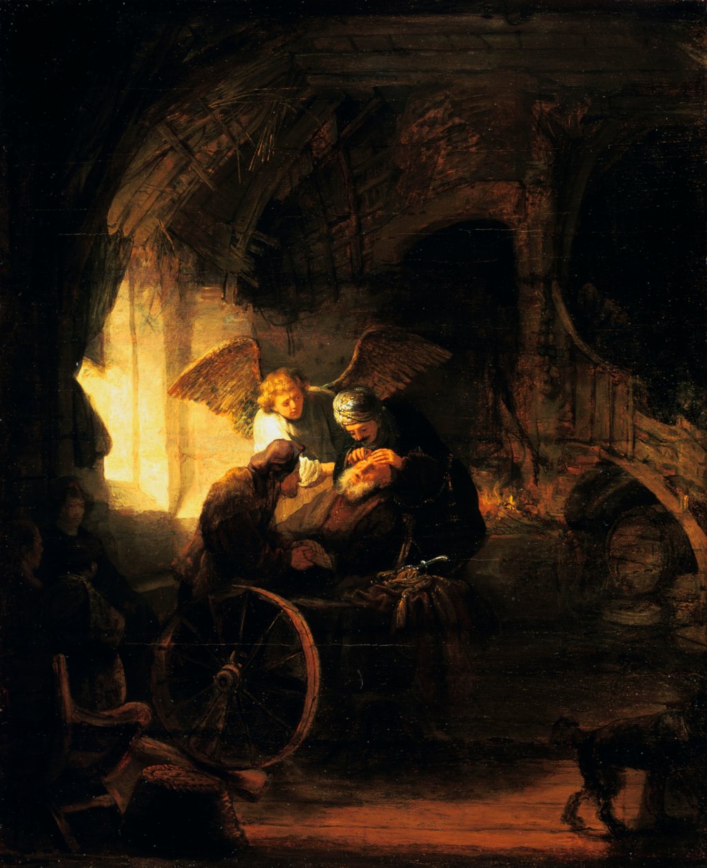 Tobias återvänder synen till sin far, 1636 av Rembrandt van Rijn