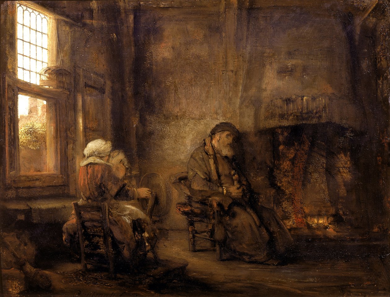 Tobit och Anna väntar på återkomsten av sin son, 1659 av Rembrandt van Rijn