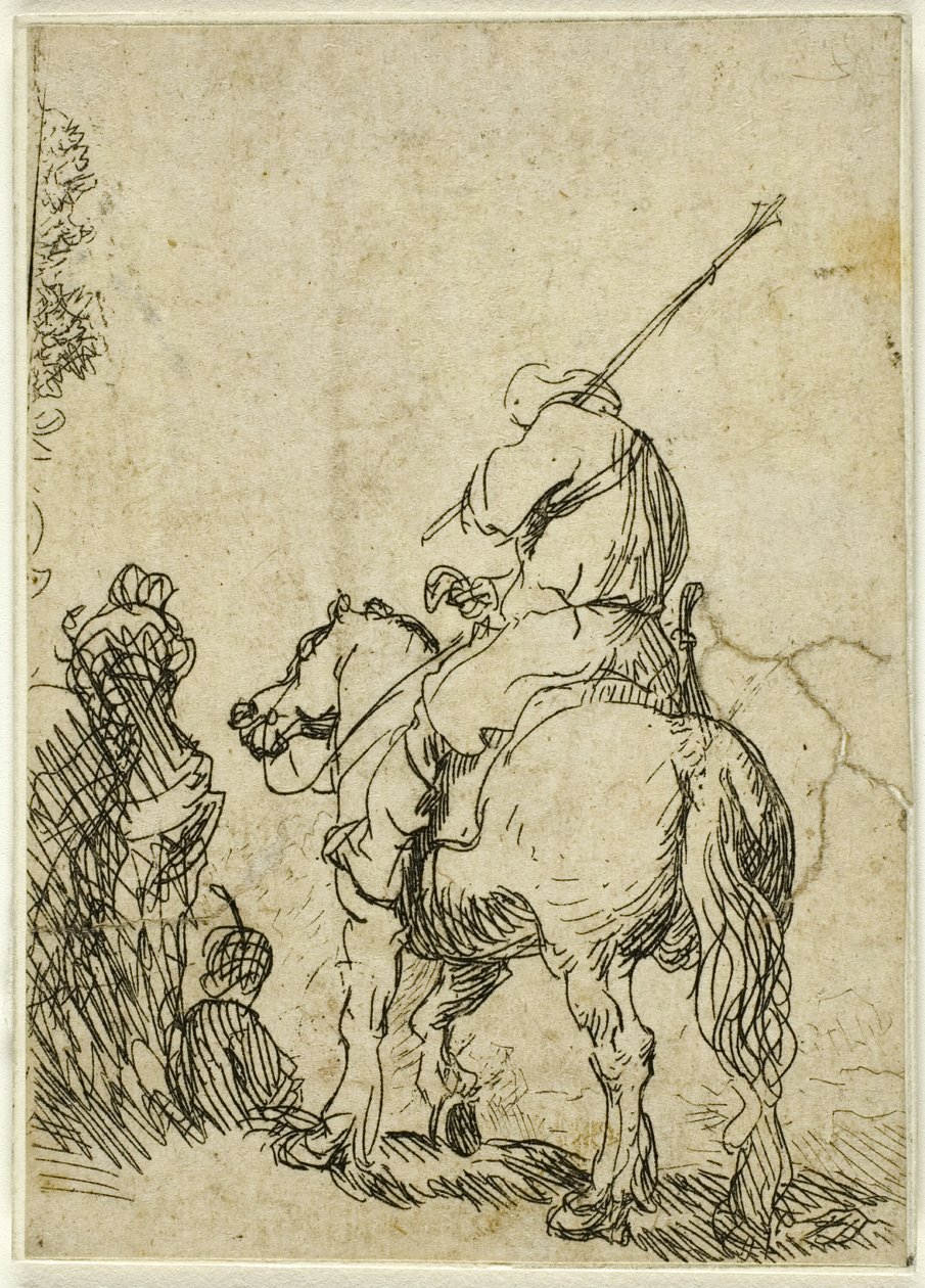 Turbansoldat till häst av Rembrandt van Rijn