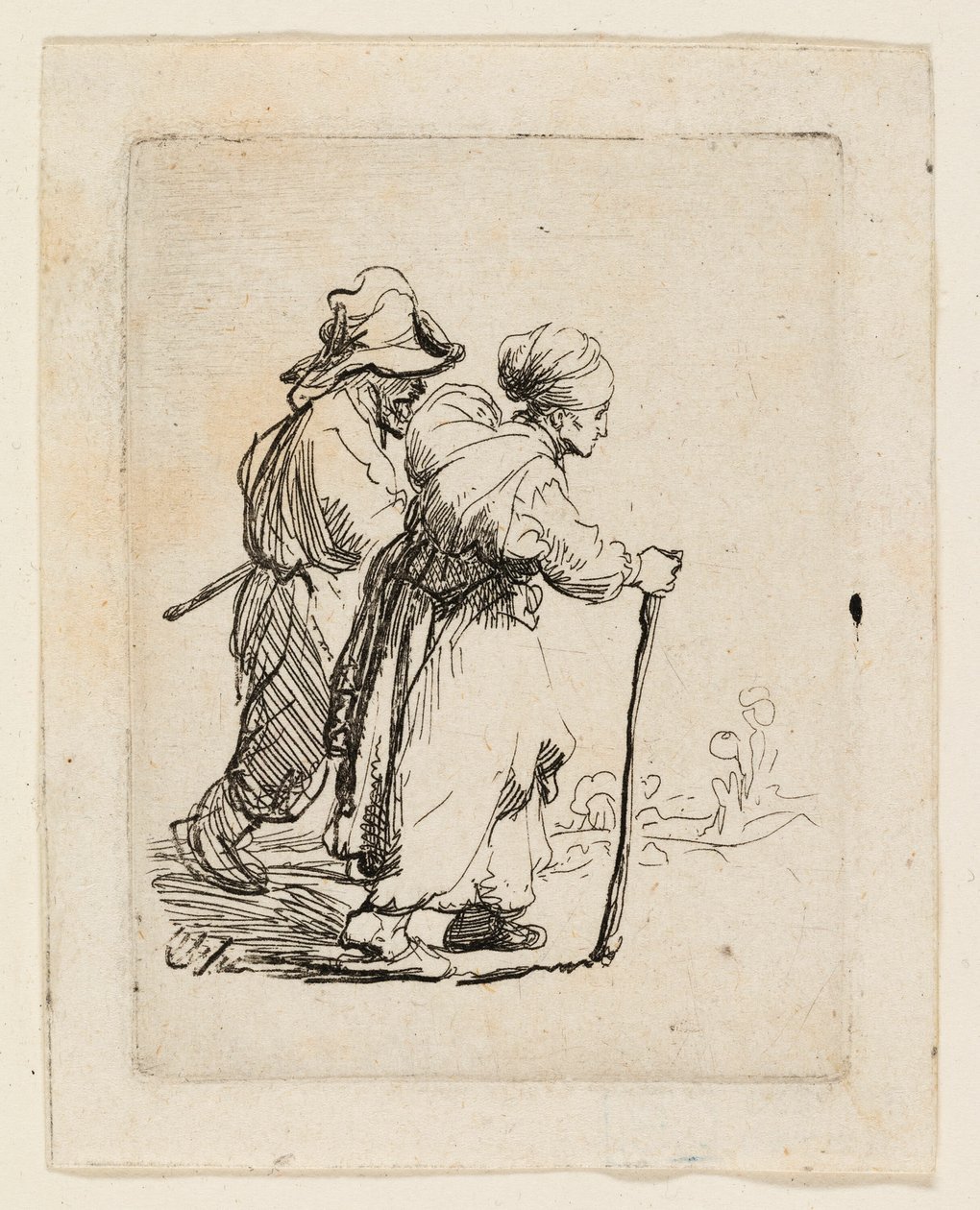 Två luffare, en man och en kvinna av Rembrandt van Rijn