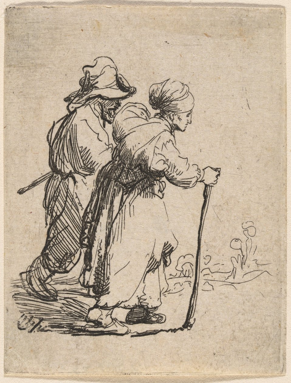 Två luffare, en man och en kvinna av Rembrandt van Rijn
