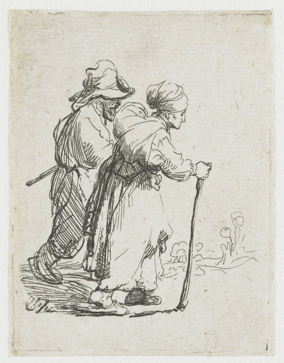 Två luffare, en man och en kvinna av Rembrandt van Rijn