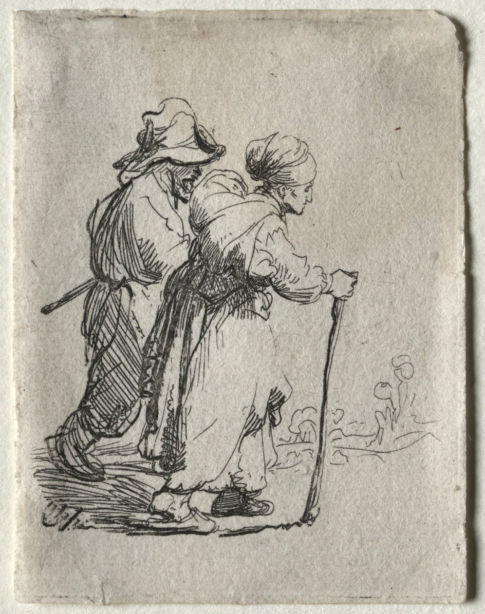 Två luffare, en man och en kvinna, ca. 1634. av Rembrandt van Rijn