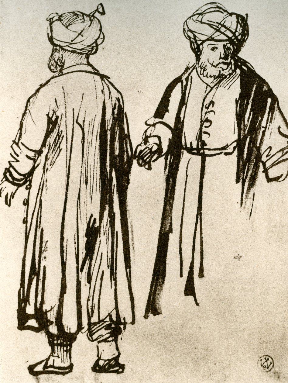 Två turkar som går, 1913. av Rembrandt van Rijn