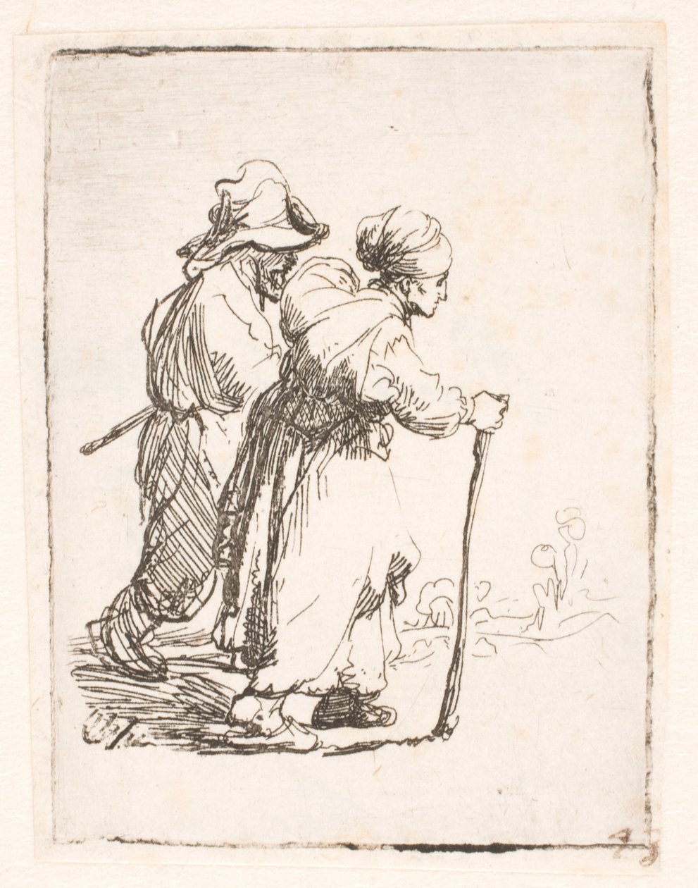 Två luffare, en man och en kvinna av Rembrandt van Rijn