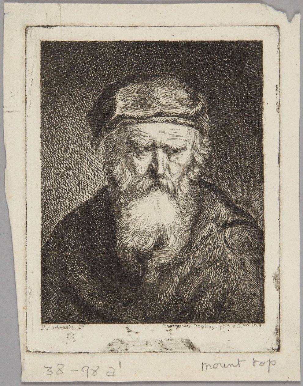 Melankolisk gammal man av Rembrandt van Rijn