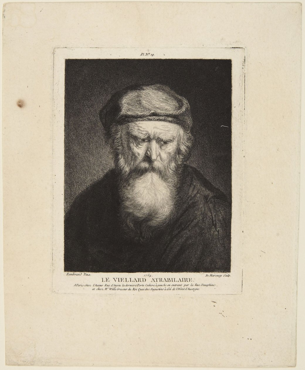 Grinig gammal man av Rembrandt van Rijn