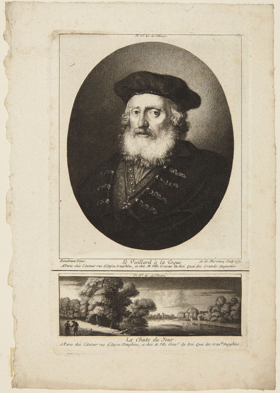 Gammal man med mössa av Rembrandt van Rijn
