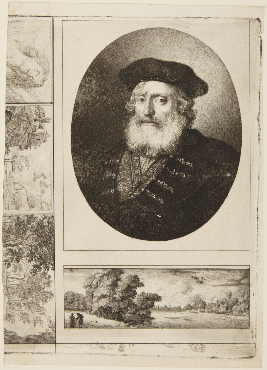 Gammal man med toque av Rembrandt van Rijn