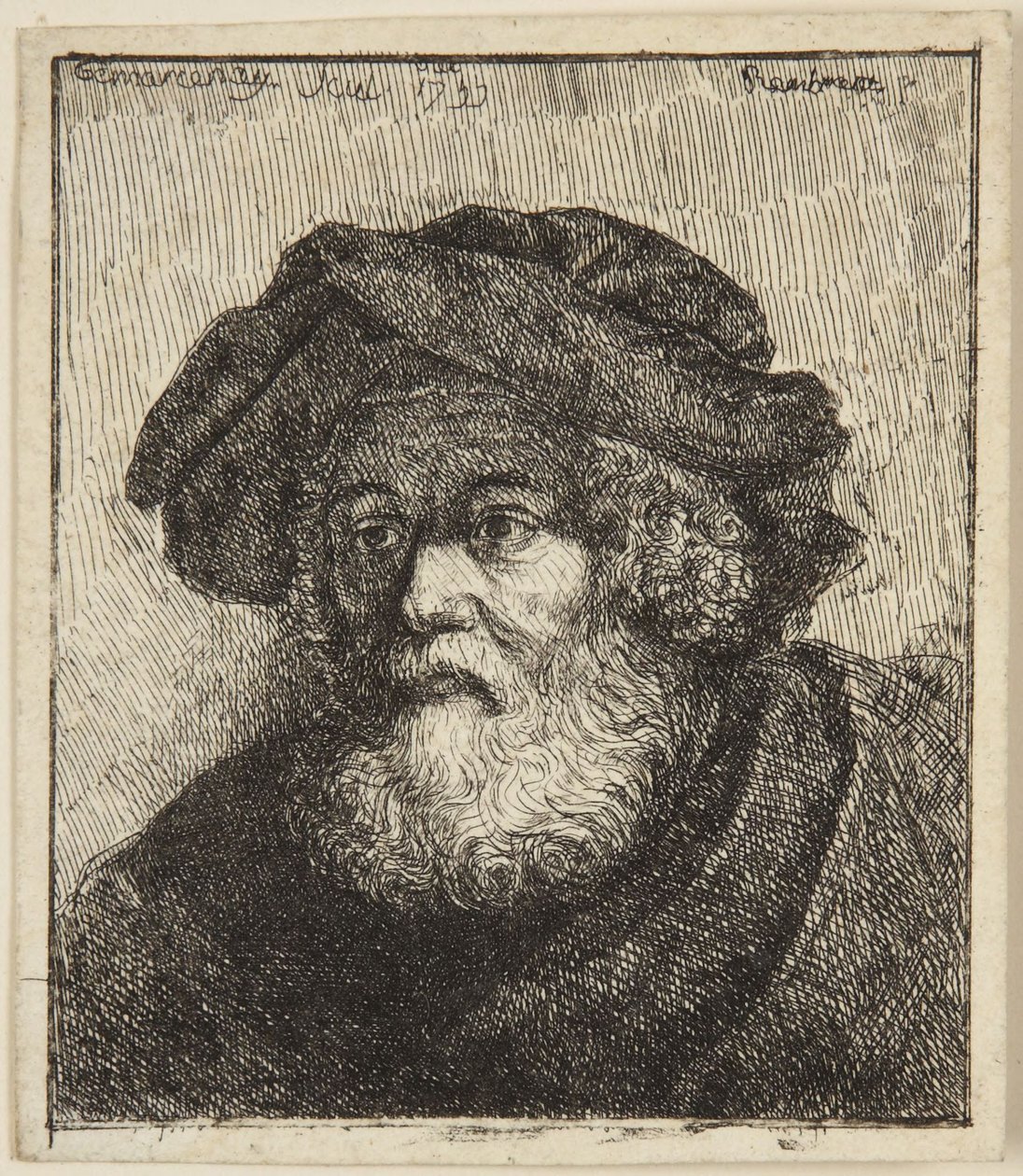 Gammal man med mössa av Rembrandt van Rijn