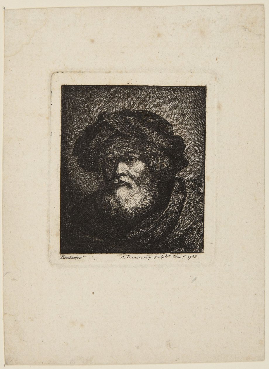 Gammal man med mössa av Rembrandt van Rijn