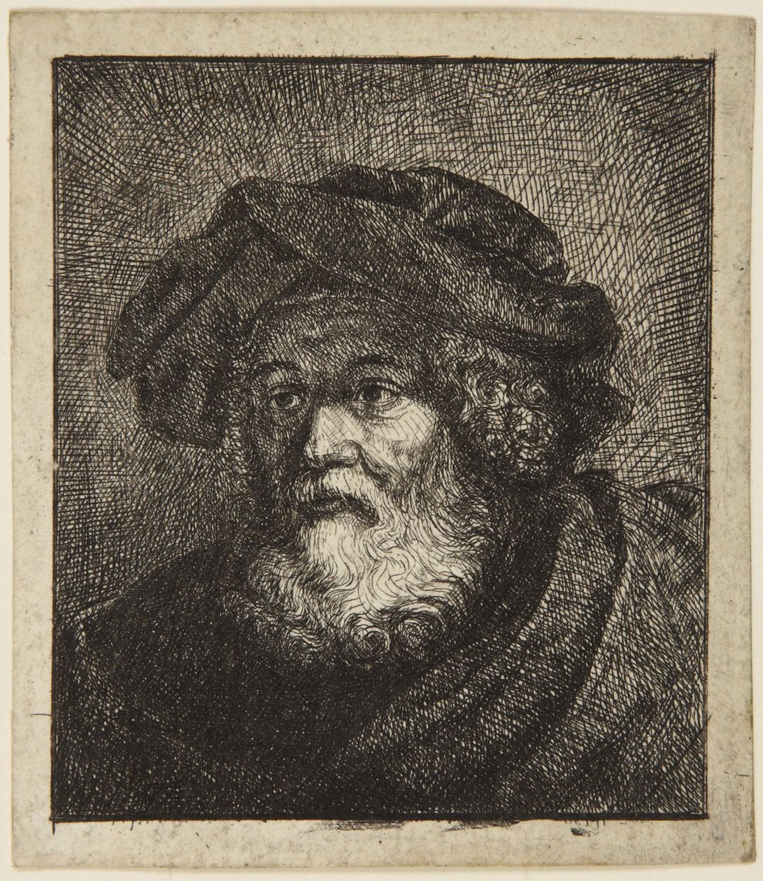 Gammal man med mössa av Rembrandt van Rijn