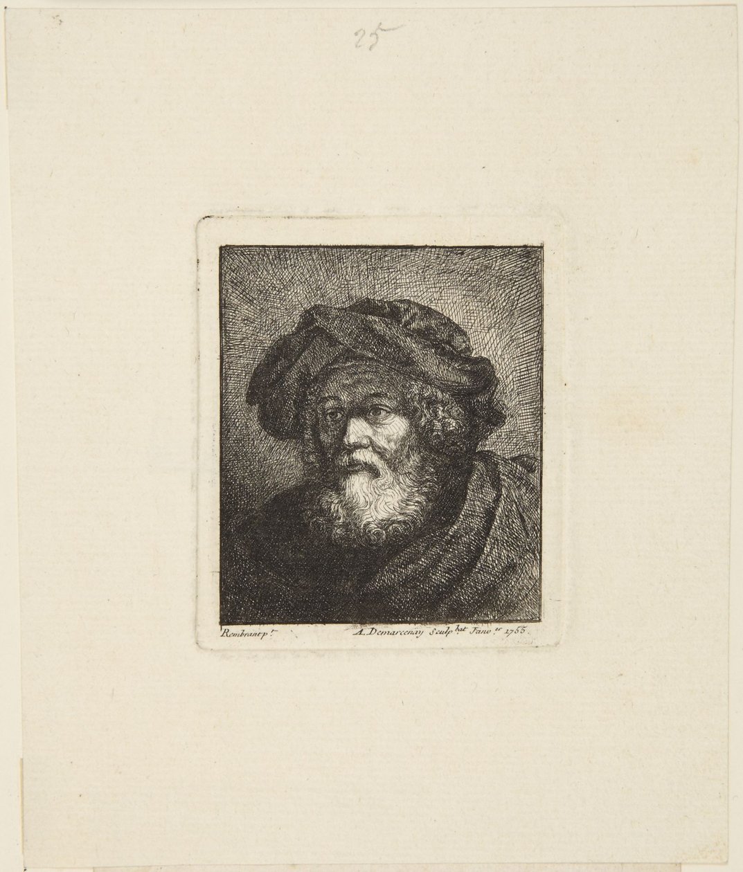 Gammal man med mössa av Rembrandt van Rijn