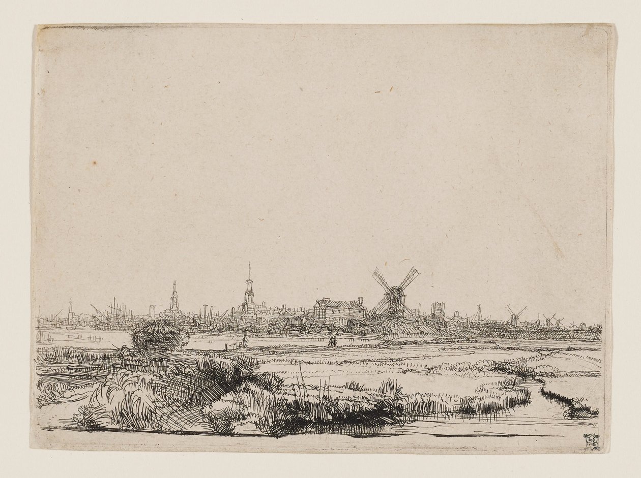 Utsikt över Amsterdam av Rembrandt van Rijn