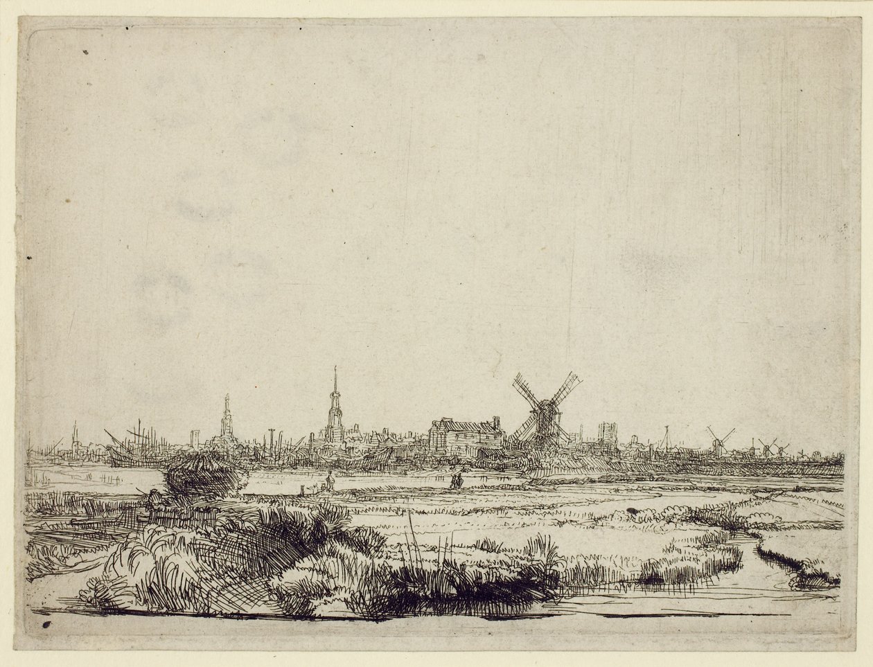 Utsikt över Amsterdam, ca 1640 av Rembrandt van Rijn