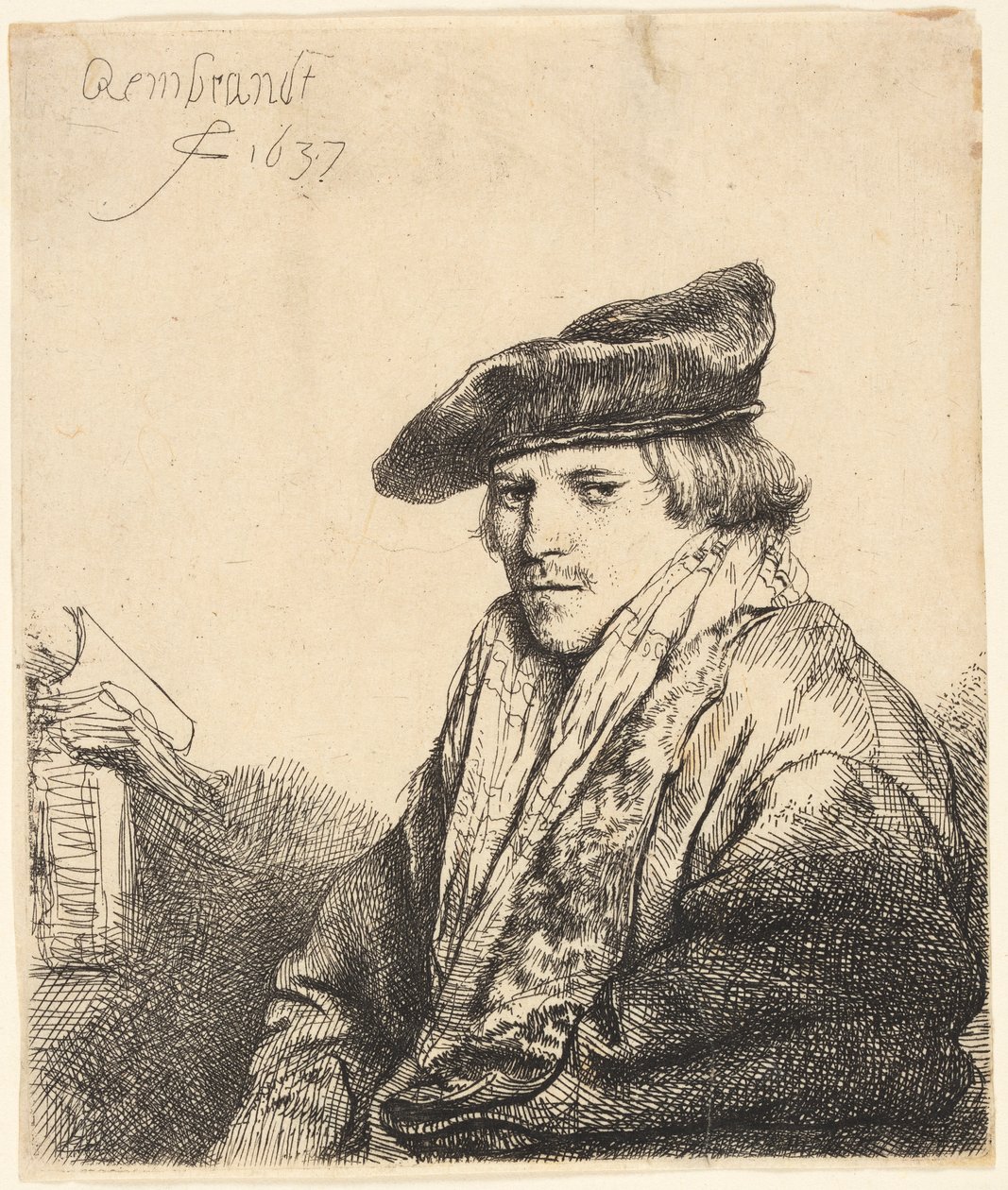 Ung man i sammetsmössa (Ferdinand Bol?) av Rembrandt van Rijn