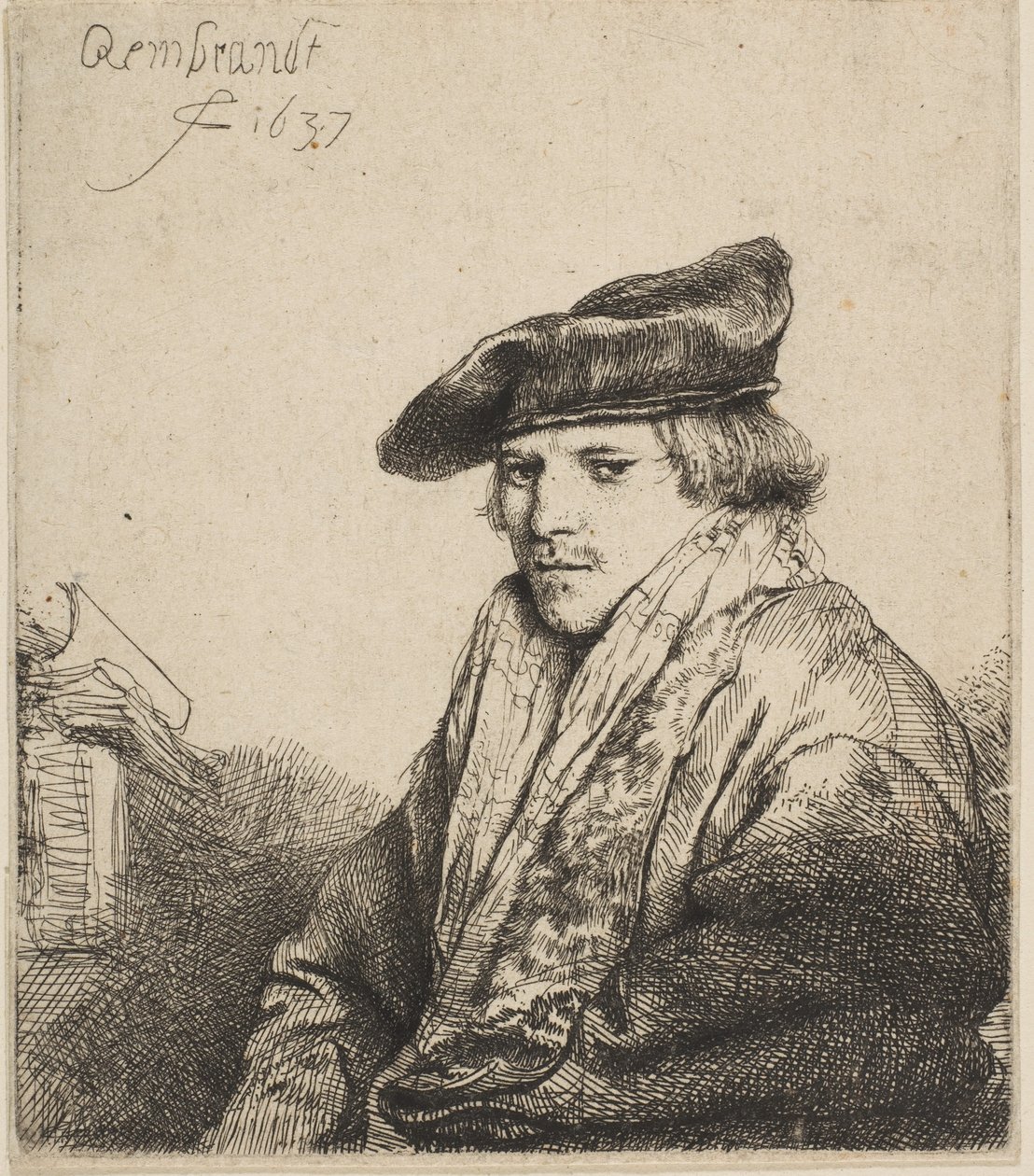 Ung man i sammetsmössa Ferdinand Bol, 1637. av Rembrandt van Rijn