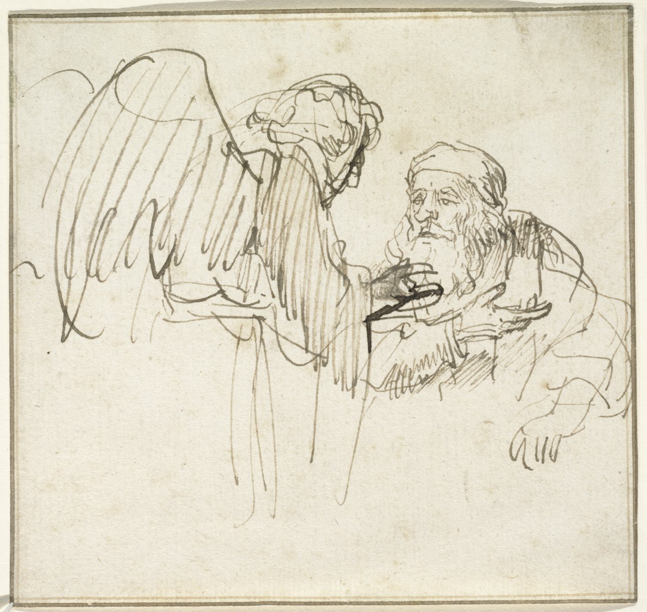 Zacharias och ängeln, ca 1635 av Rembrandt van Rijn