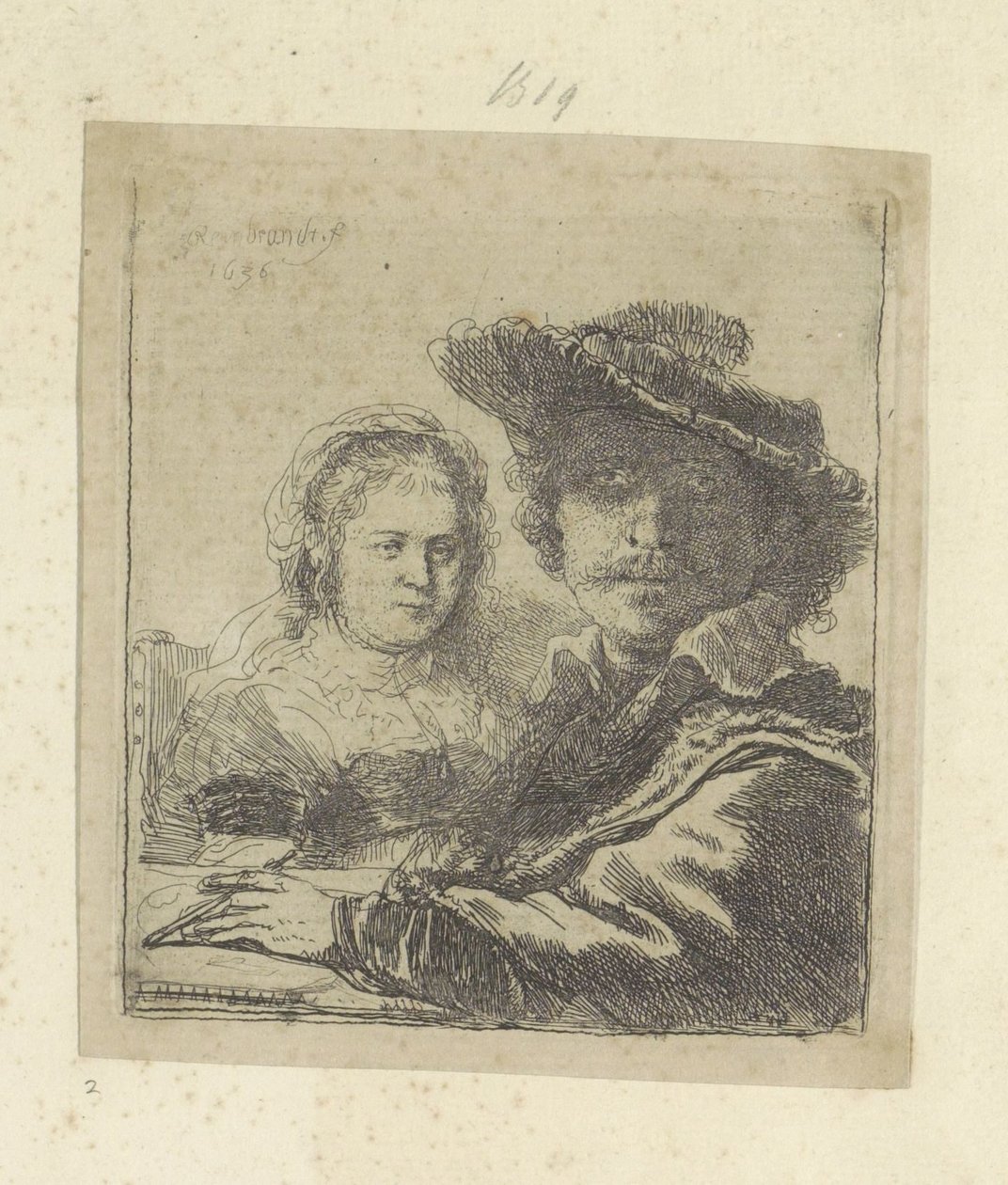 Zelfportret sätter Saskia Samling av åttiofem originaltryck (serietitel) av Rembrandt van Rijn