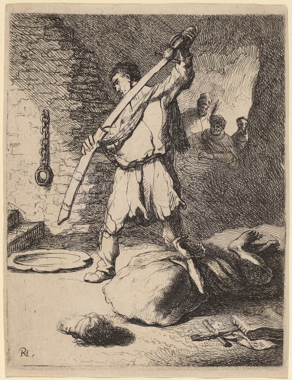 Halshuggning av Johannes Döparen av Rembrandt van Rijn and Studio of Rembrandt