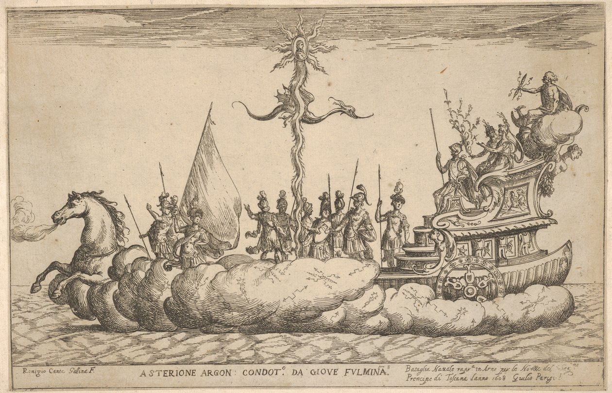 Asterion, från serien Argonauternas fartyg för bröllopsfirandet av Cosimo..., 1608. av Remigio Cantagallina