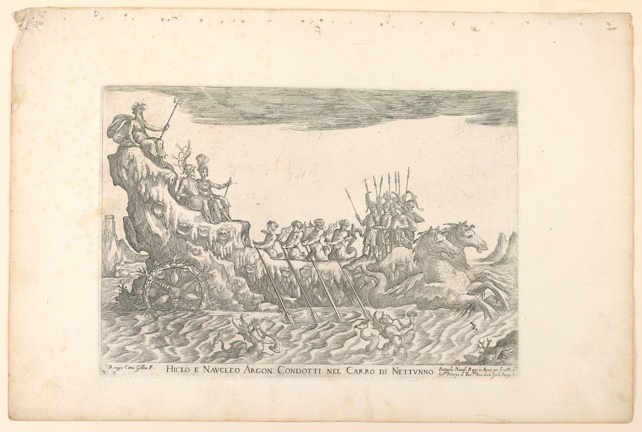 Hiclo och Naucleo argon. genomförd i Neptunus vagn, från Argonauternas fartyg för Cosimo de