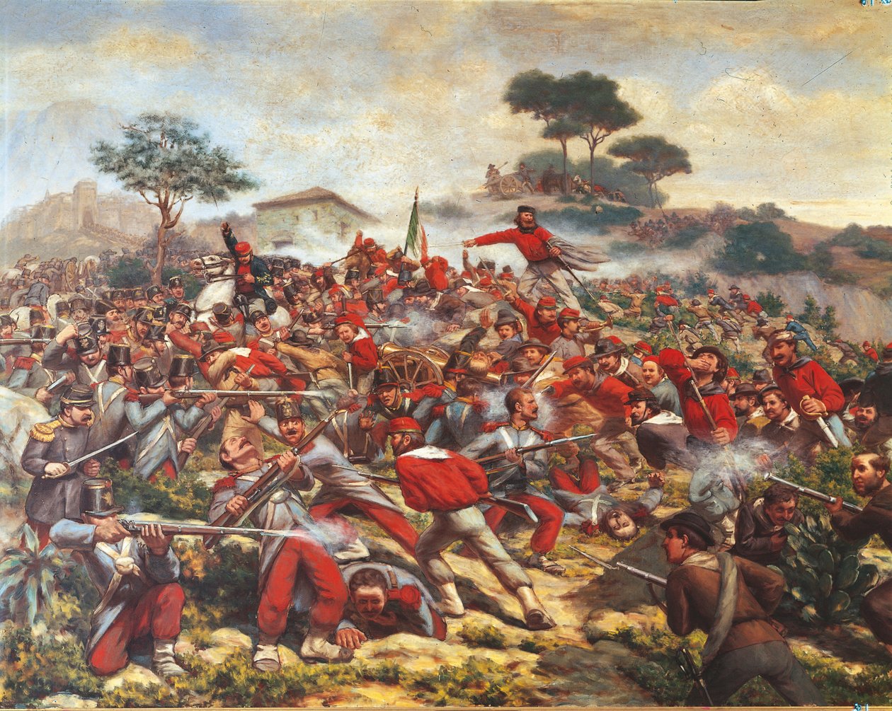 Giuseppe Garibaldi i slaget vid Calatafimi av Remigio Legat