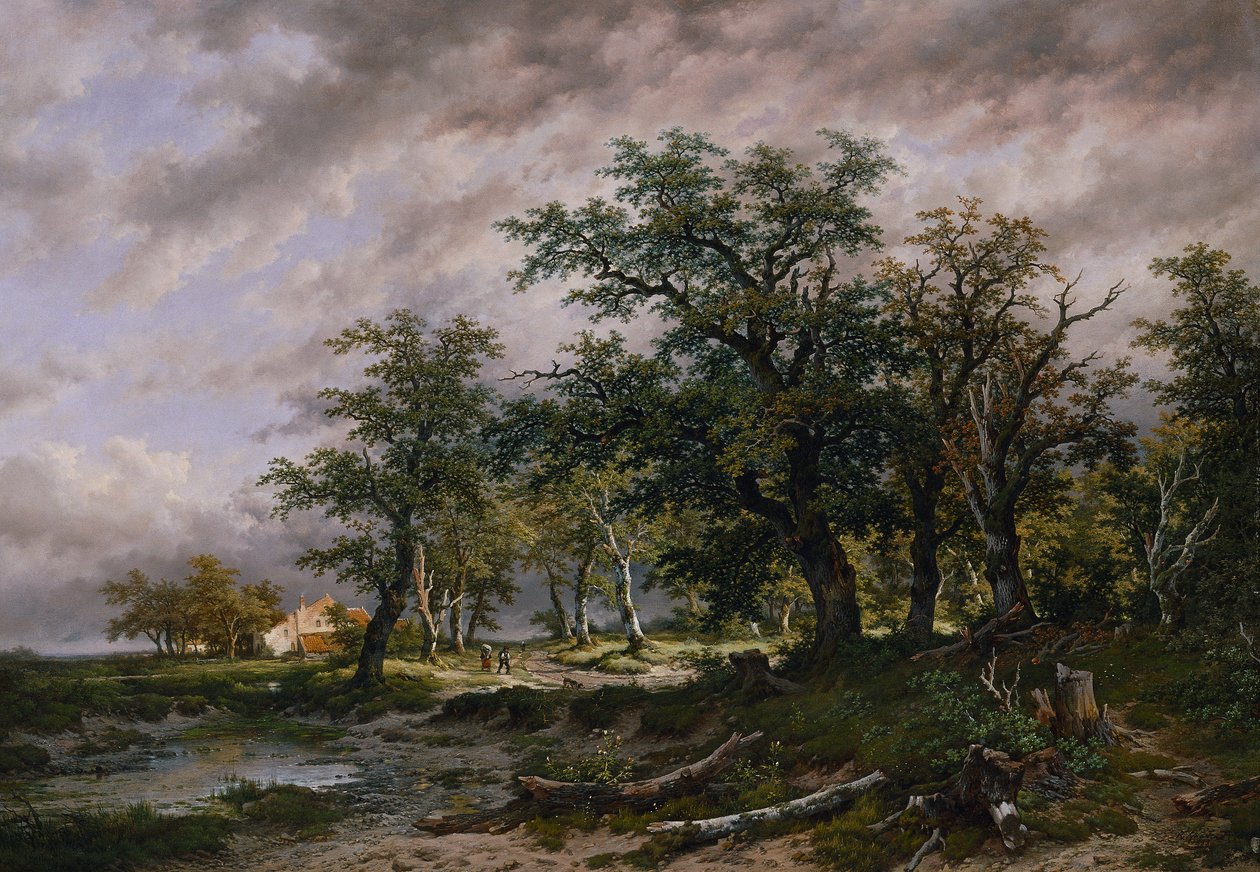 Stort holländskt landskap av Remigius Adrianus van Haanen