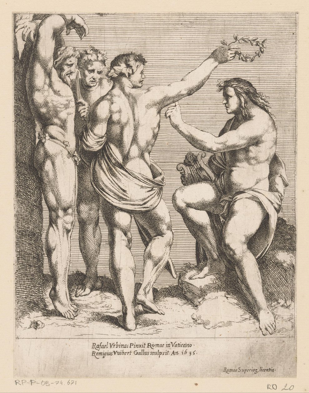 Apollo och Marsyas Tryck efter kompositioner av Raphael (serietitel) av Remy Vuibert